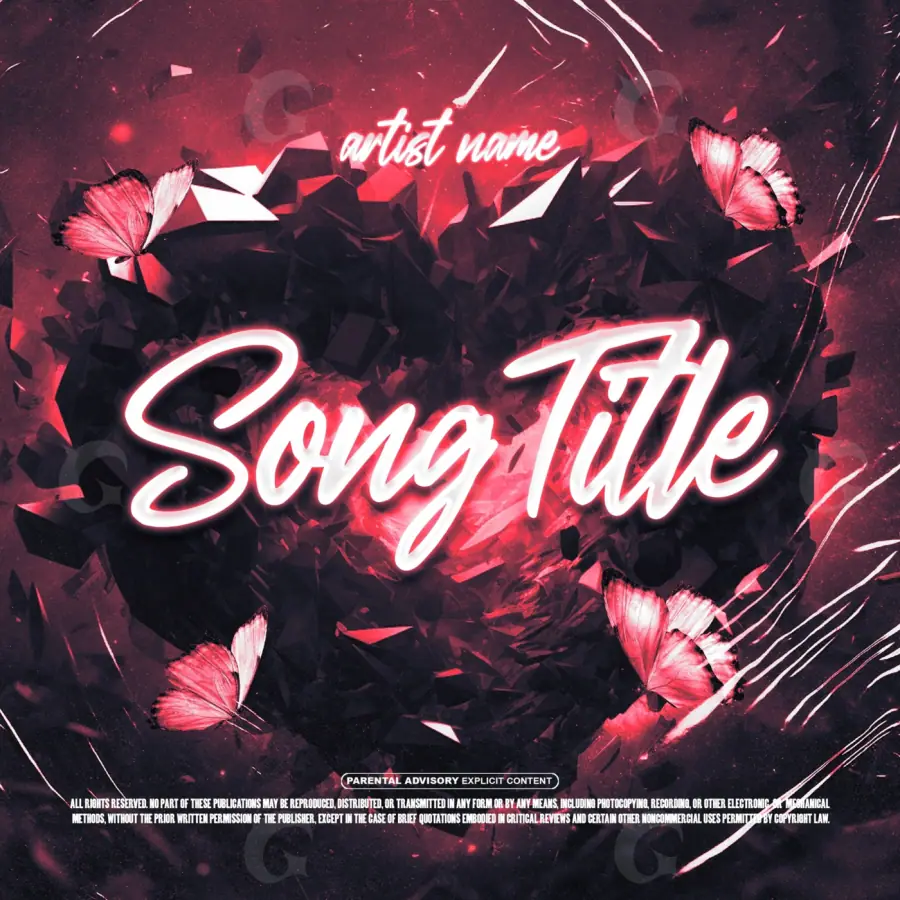 Music cover artwork “Red Lettering”: lettering, red tones