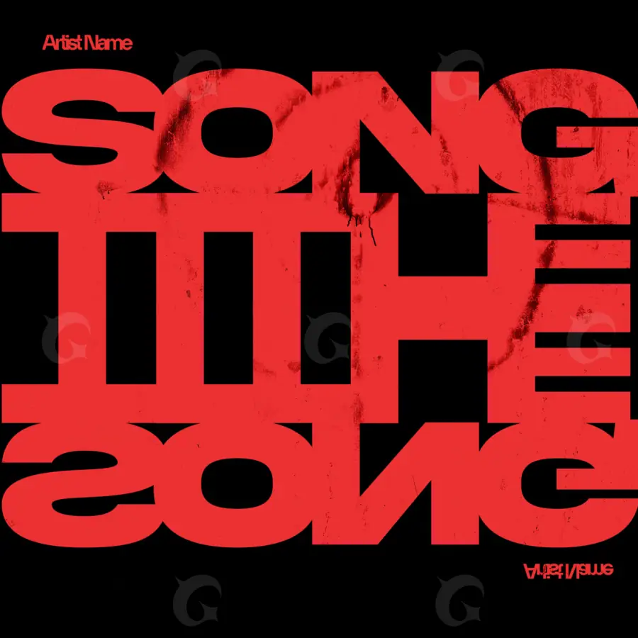 Premade cover art “Red Lettering”: lettering, red tones