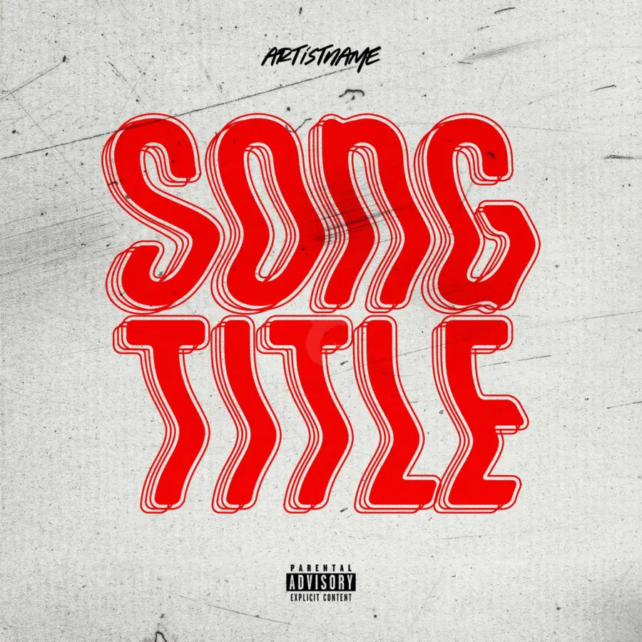 Arte de portada musical «Red Lettering»: tipografía y abstracción; color rojo