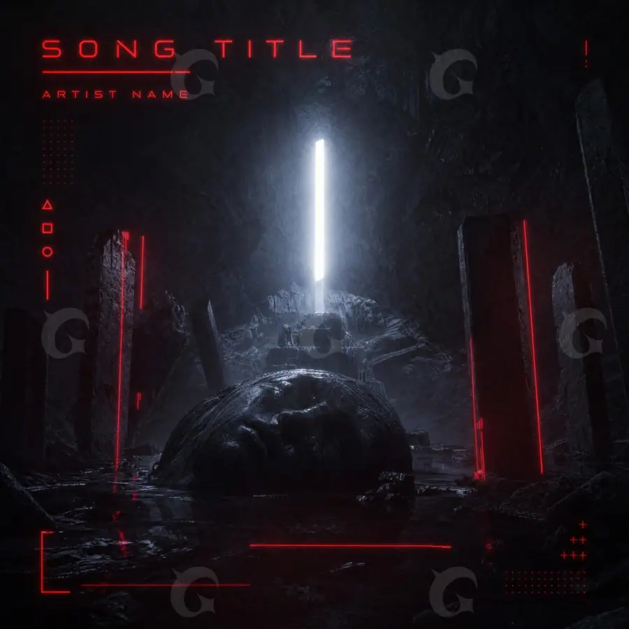 Arte de portada musical «Red Lettering»: tipografía; color rojo
