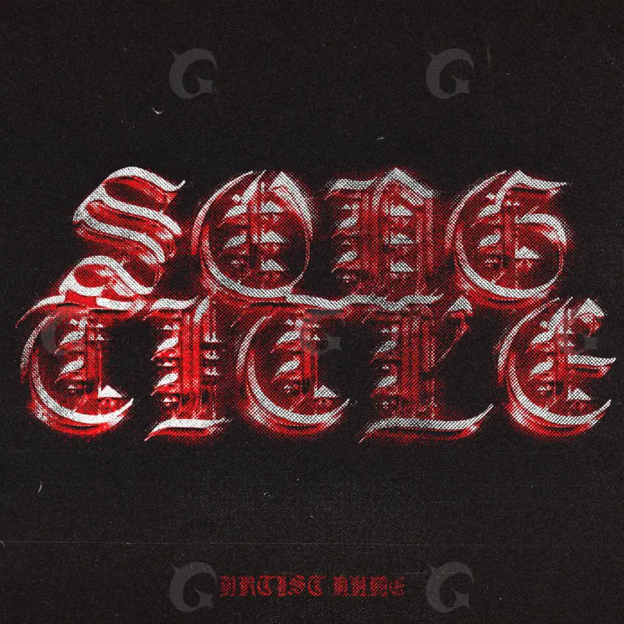 Album cover art “Red Lettering”: lettering, red tones