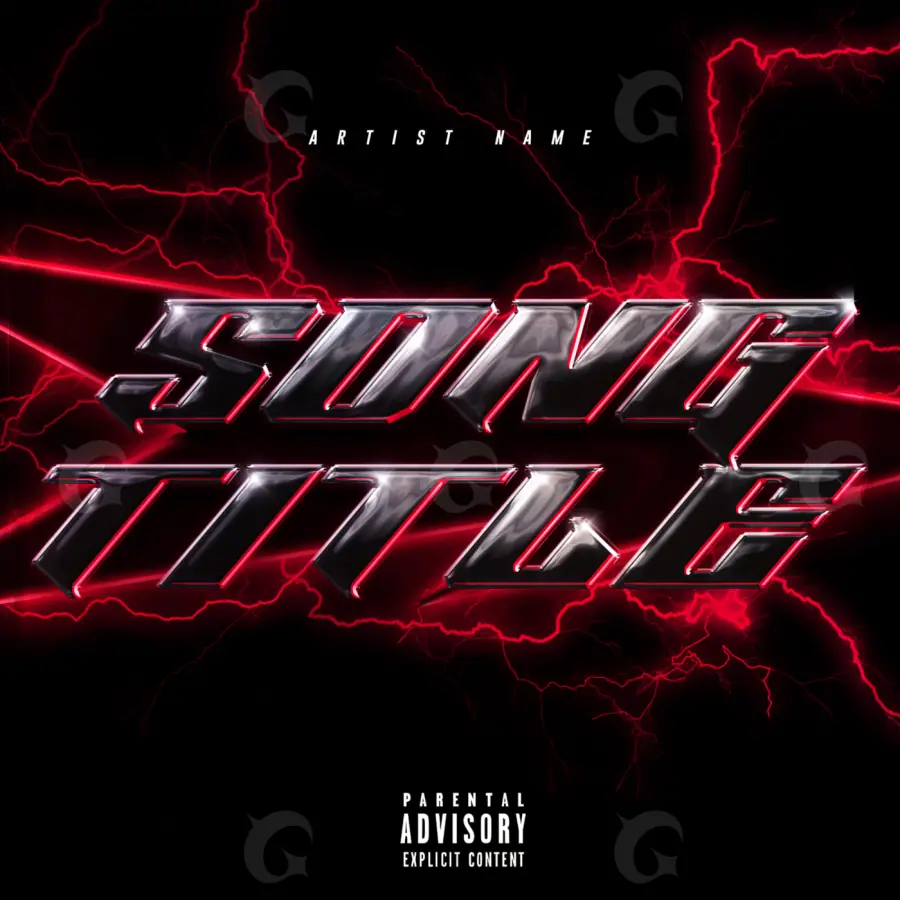 Premade cover art “Red Lettering”: lettering, red tones