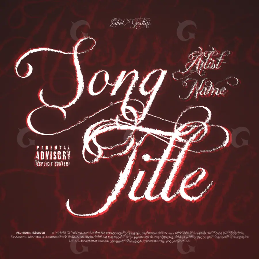 Arte de portada musical «Red Lettering»: tipografía; color rojo