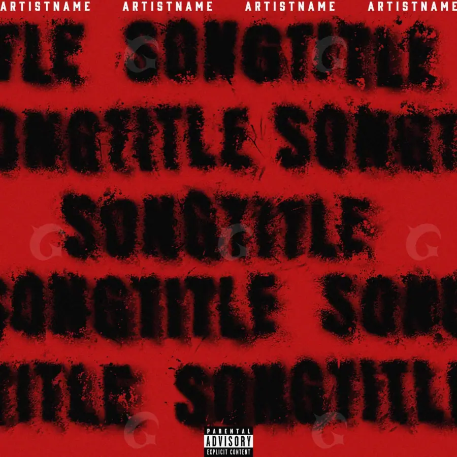 Album cover art “Red Lettering”: lettering, red tones