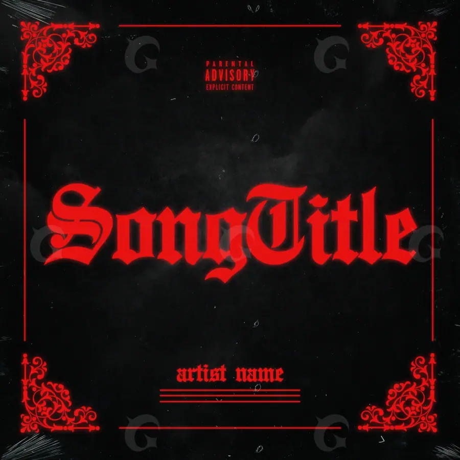 Album cover art “Red Lettering”: lettering, red tones