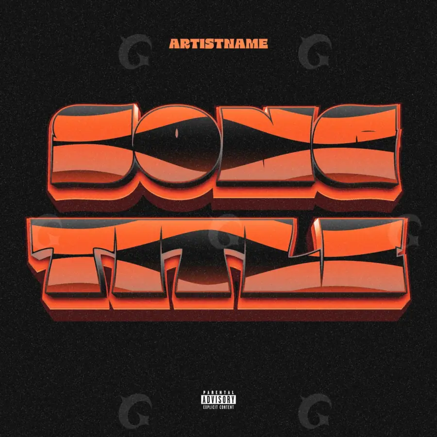 Portada para canción «Red Lettering»: tipografía y abstracción; color rojo