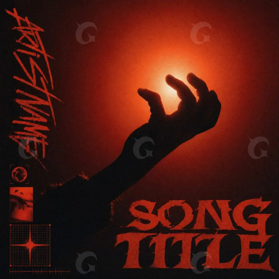 Premade cover art “Red Lettering”: lettering, red tones