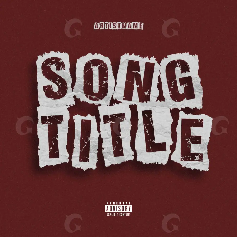Music cover artwork “Red Lettering”: lettering and abstract, red tones