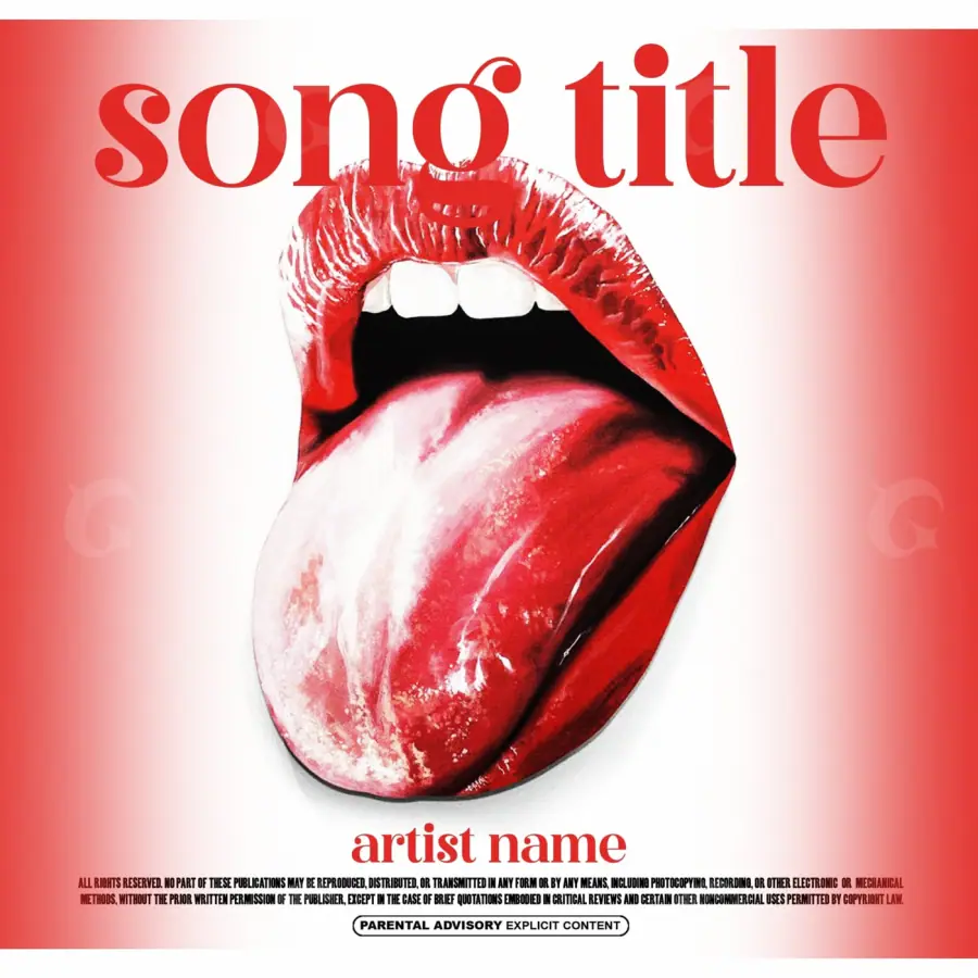 Music cover artwork “Red Lips”: lips, red tones