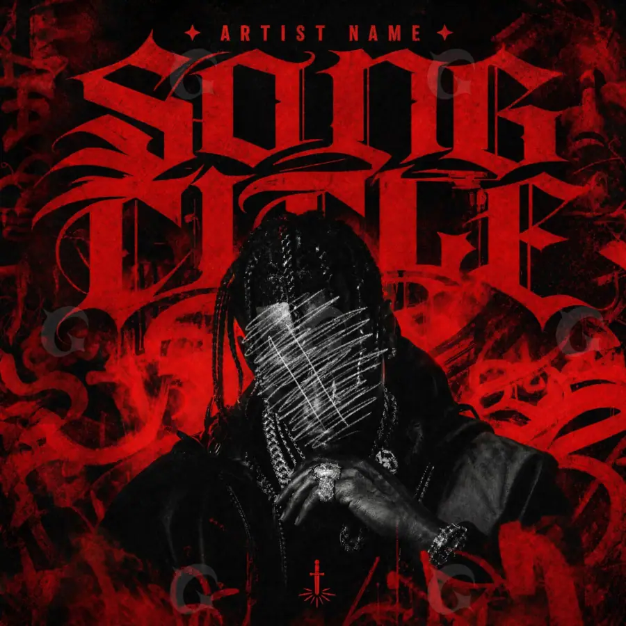 Album cover art “Red Mask”: mask and star, red tones