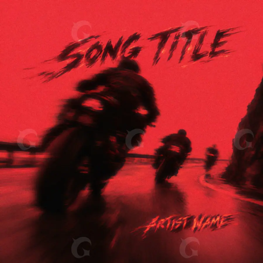Готовая обложка для трека «Red Motorbike»: мотоцикл; палитра — красная
