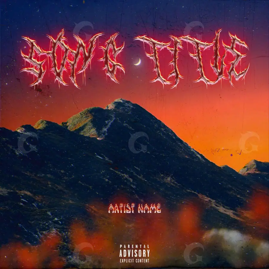 Album cover art “Red Mountain”: mountain and cloud, red tones