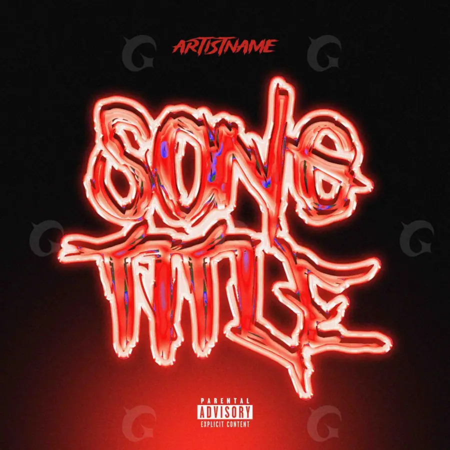 Album cover art “Red Neon”: neon, red tones