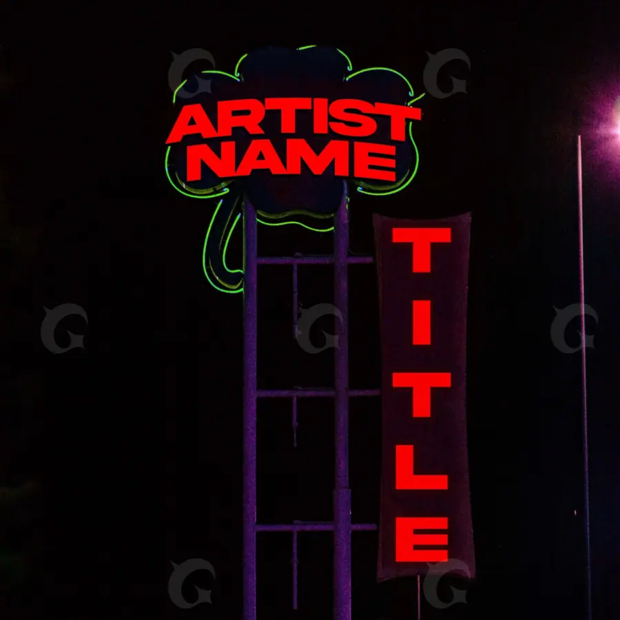 Premade cover art “Red Neon”: neon, red tones
