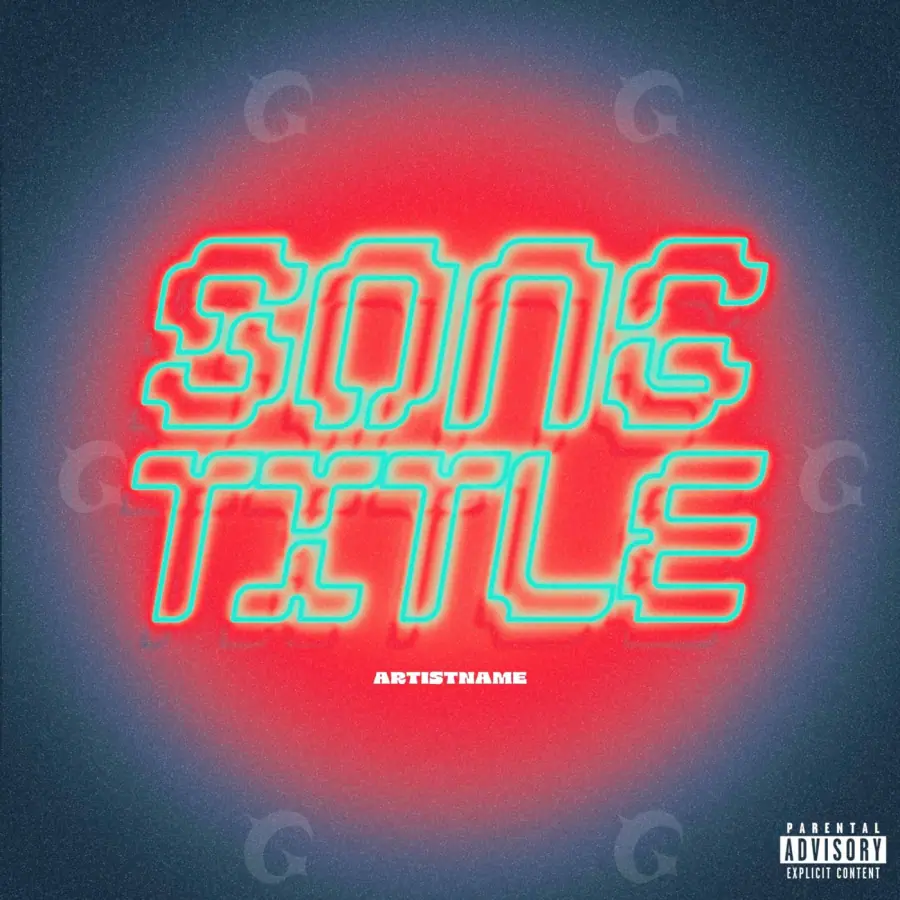 Music cover artwork “Red Neon”: neon, red tones