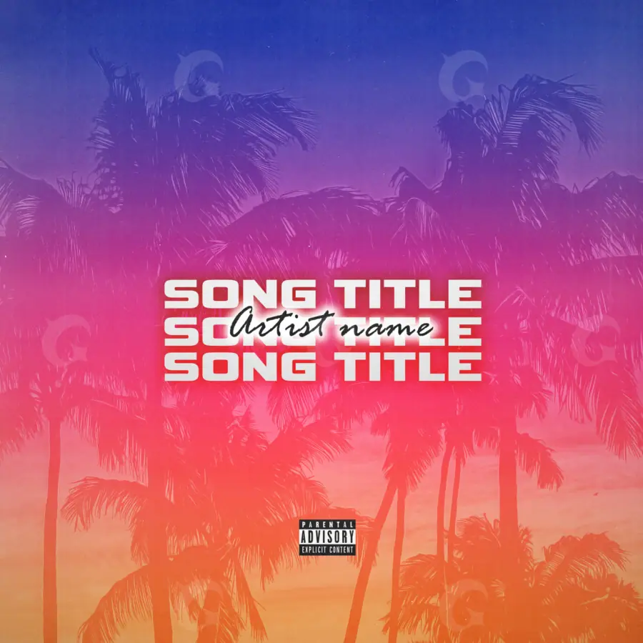Music cover artwork “Red Palm”: palm and tree, red tones