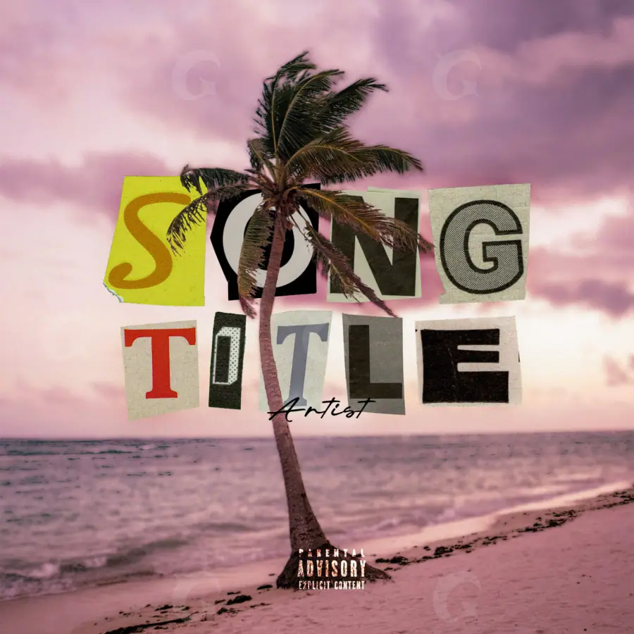 Album cover art “Red Palm”: palm and tree, red tones