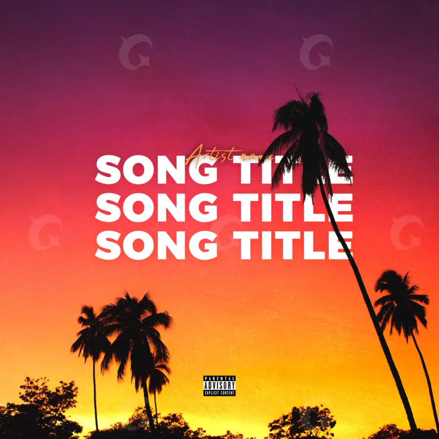 Album cover art “Red Palm”: palm and tree, red tones