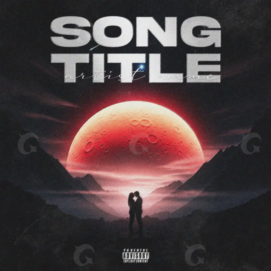 Album cover art “Red Planet”: planet and mountain, red tones
