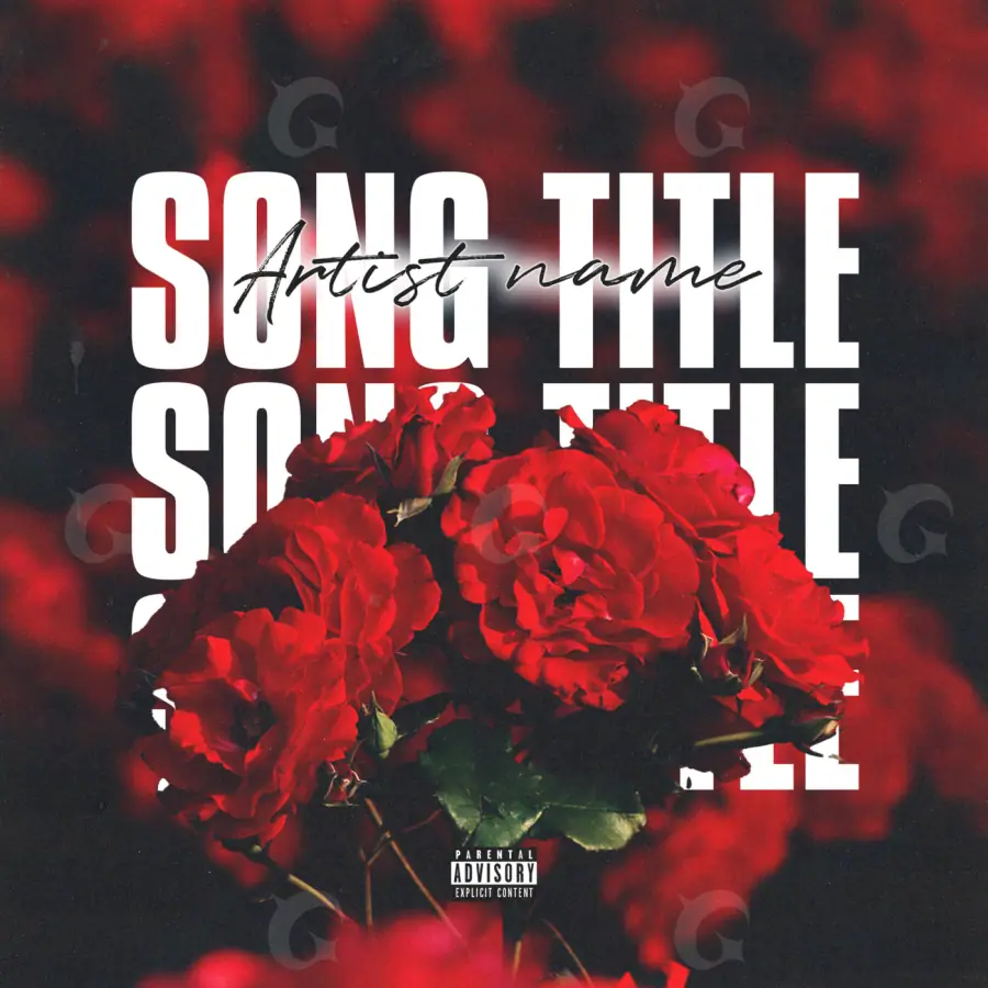 Обложка для песни «Red Rose»: роза и цветок; палитра — красная