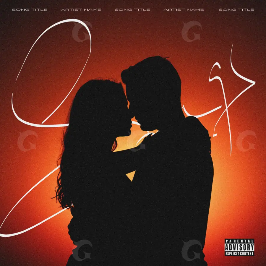 Premade cover art “Red Silhouette”: silhouette and man, red tones