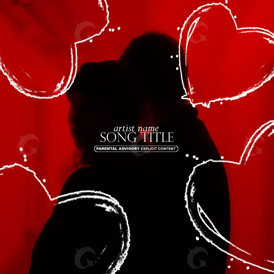 Portada prediseñada «Red Silhouette»: silueta y mujer; color rojo