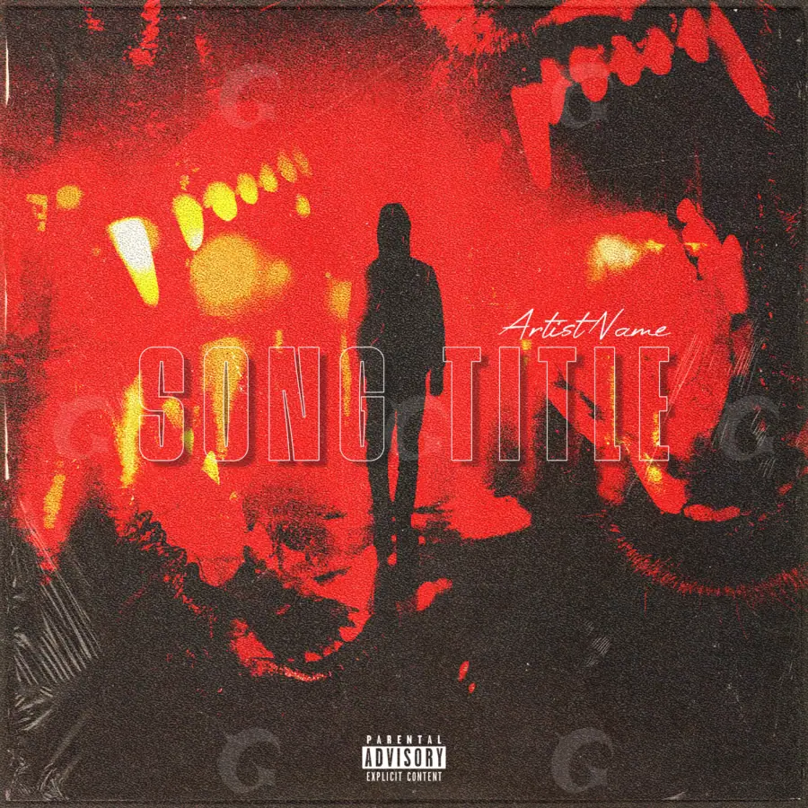 Music cover artwork “Red Silhouette”: silhouette and circle, red tones