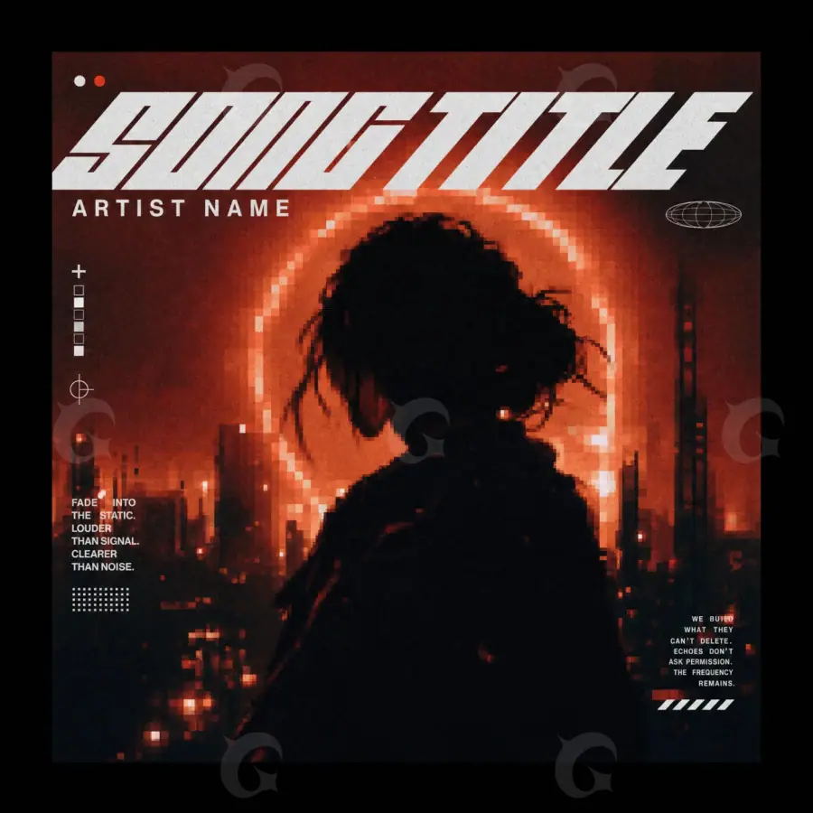 Обложка для альбома «Red Silhouette»: силуэт и круг; палитра — красная