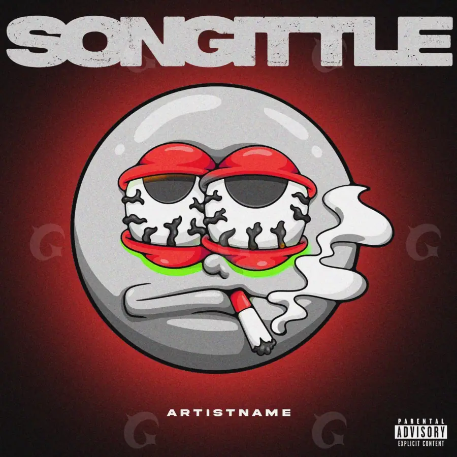 Album cover art “Red Skull”: skull and smoke, red tones