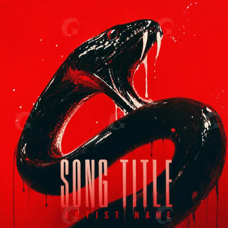 Обложка для песни «Red Snake»: змея; палитра — красная