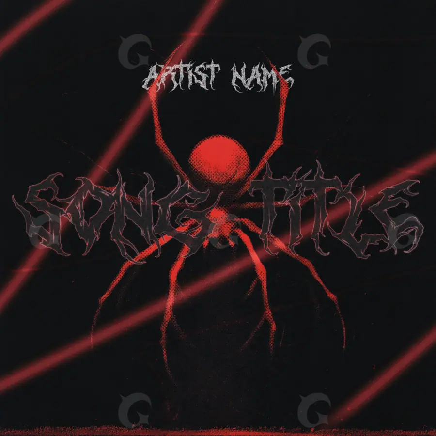 Обложка для песни «Red Spider»: паук; палитра — красная