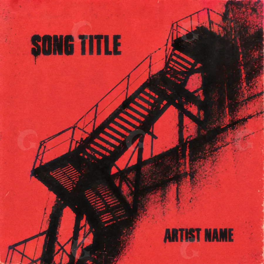 Album cover art “Red Stairs”: stairs, red tones