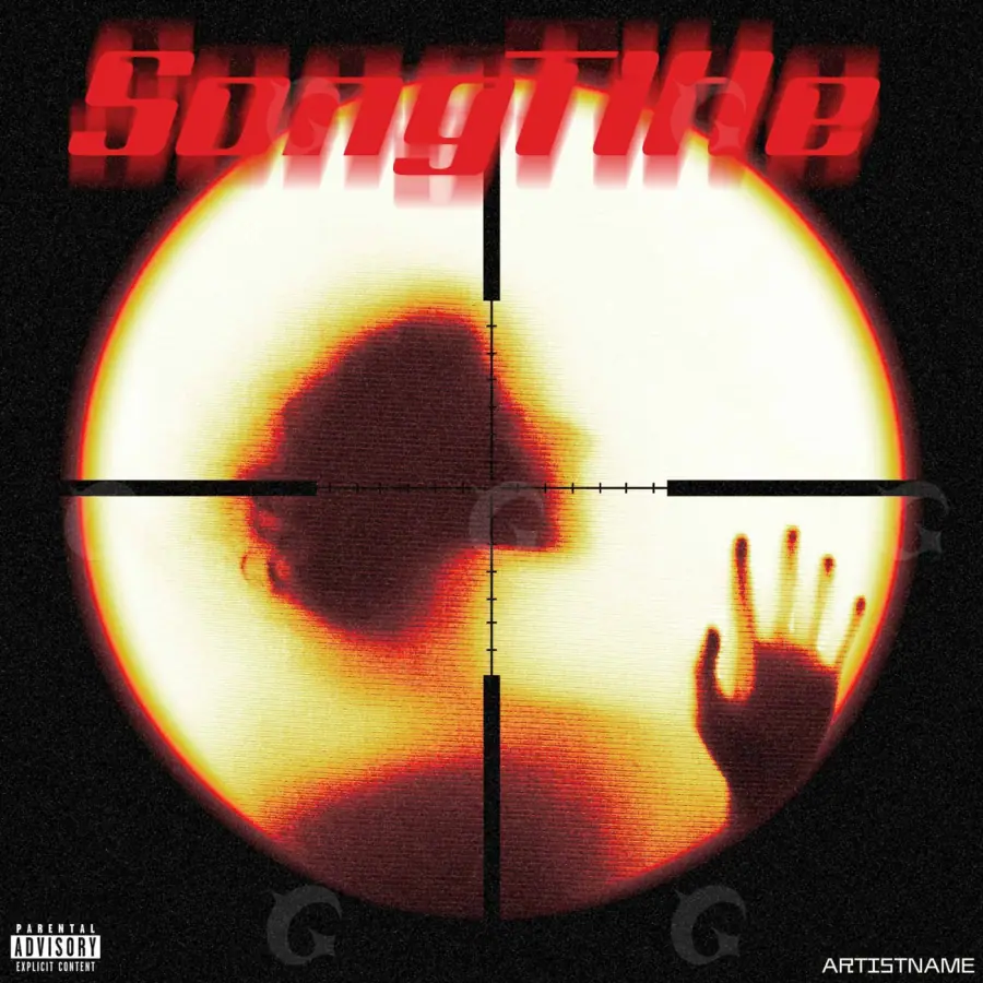 Portada prediseñada «Red Sun»: sol y mano; color rojo