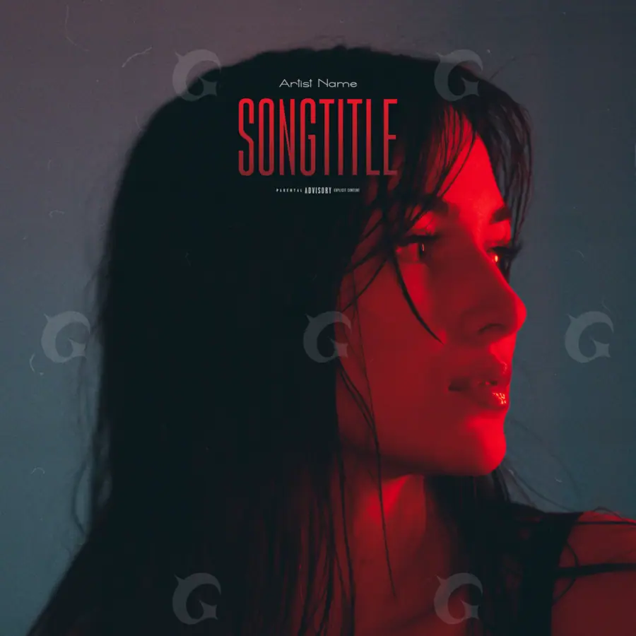 Portada prediseñada «Red Woman»: mujer y rostro; color rojo