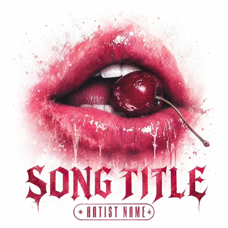 Music cover artwork “Red Woman”: woman and lips, red tones