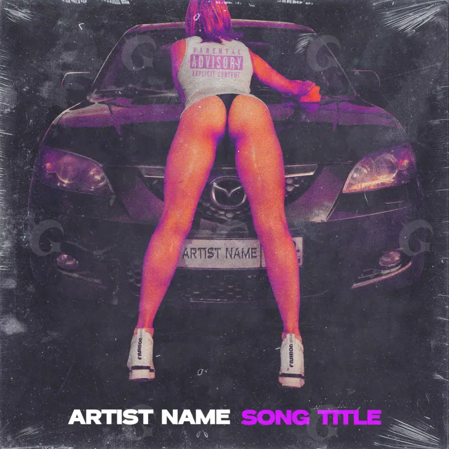 Music cover artwork “Red Woman”: woman and car, red tones
