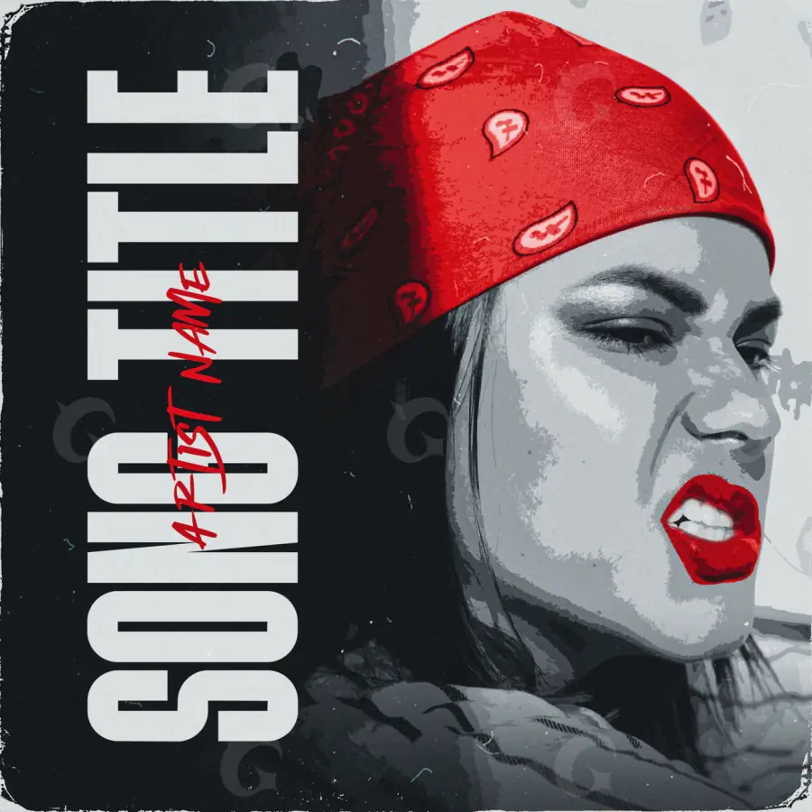 Premade cover art “Red Woman”: woman and lips, red tones