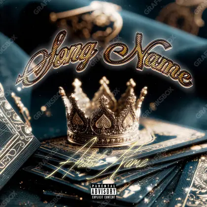 Premade album cover “King's Card” — a subject facing the camera with almost no decoration in orange shades