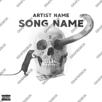Premade album cover “Skull” — a grim scene holding its tension in a monochrome palette