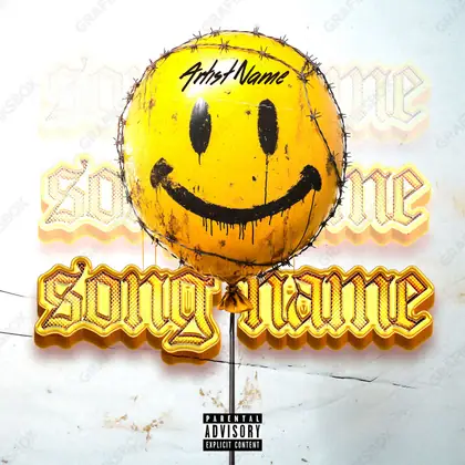 Готовая обложка для трека «Fake Happy» — в золотых тонах