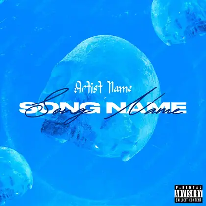Premade album cover “Ice Head” — nature in frame: sky, water and air in a blue palette