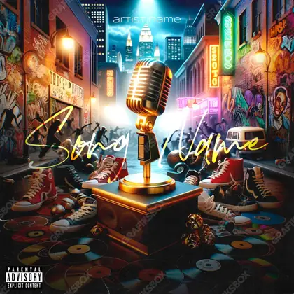 Portada de álbum prediseñada «Ghetto Sound» — una idea visual original sin equivalente cercano en el catálogo, en matices anaranjados
