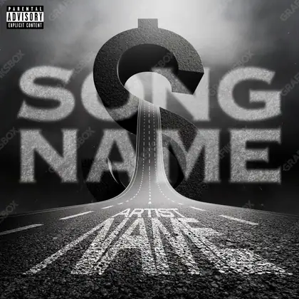 Premade album cover “The Money Way” — a frame about status, gold under heavy light in a black and white palette