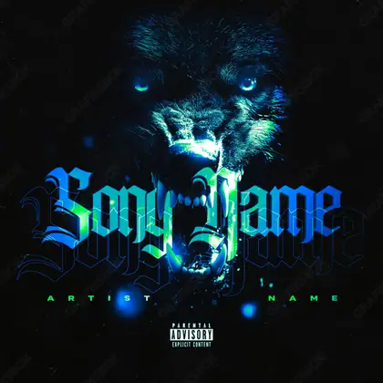 Premade album cover “Carnage” — an original visual idea with no close match in the catalogue in a blue palette