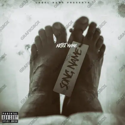 Portada de álbum prediseñada «Morgue» — una idea visual original sin equivalente cercano en el catálogo, en una paleta monocroma
