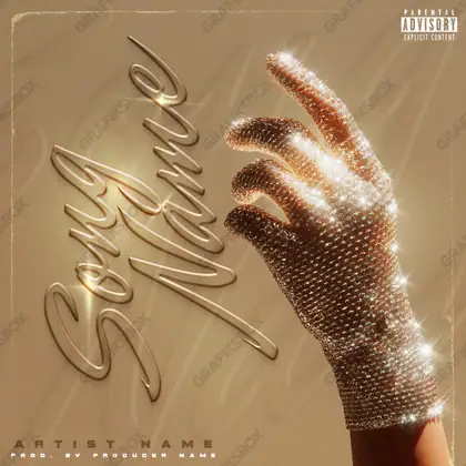 Portada de álbum prediseñada «Diamond Glove» — los signos del lujo: oro, dinero, brillo, en una gama naranja