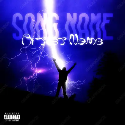 Обложка для песни «Thunderman wqeb» — в синих тонах