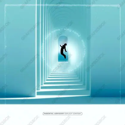 Portada de álbum prediseñada «Pasillo» — una idea visual original sin equivalente cercano en el catálogo, en tonos azules fríos
