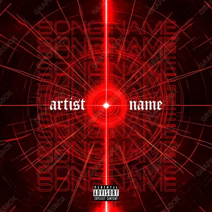 Portada de álbum prediseñada «Shaft» — una idea visual original sin equivalente cercano en el catálogo, en una gama roja