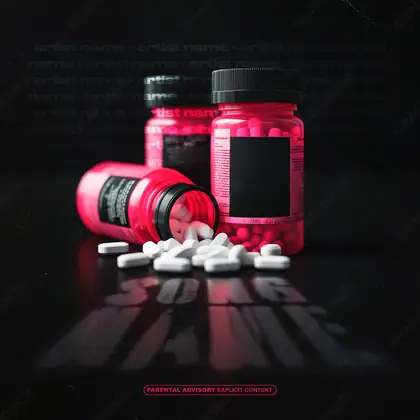 Купить обложку для трека «Percocet» — в красных тонах